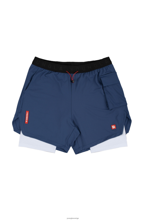 YoungLA män 121 kompressionshorts med prestandalinje Marin Kläder 62TXL637