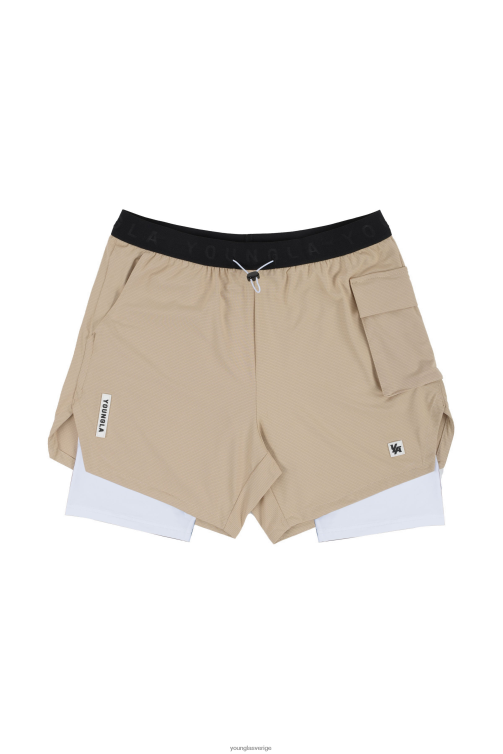 YoungLA män 121 kompressionshorts med prestandalinje beige Kläder 62TXL635