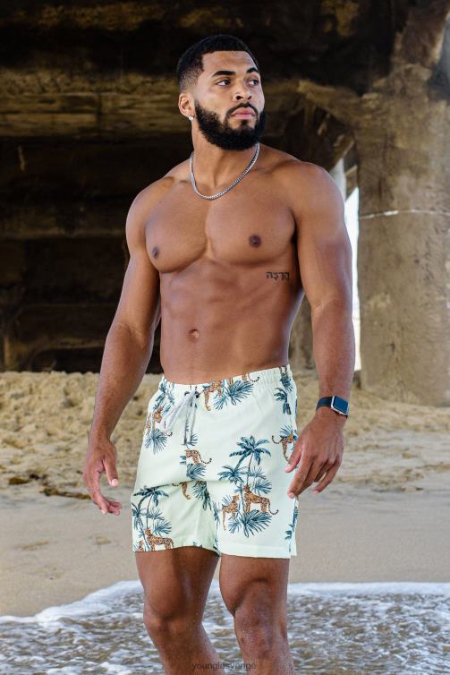 YoungLA män 128 abstrakta badshorts \'22 melon ananas Kläder 62TXL710