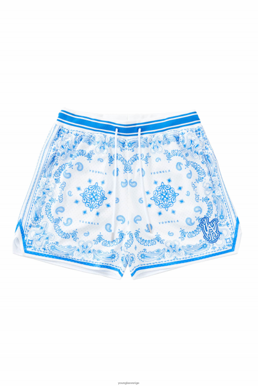YoungLA män 132 ökända bandanashorts blå Kläder 62TXL484