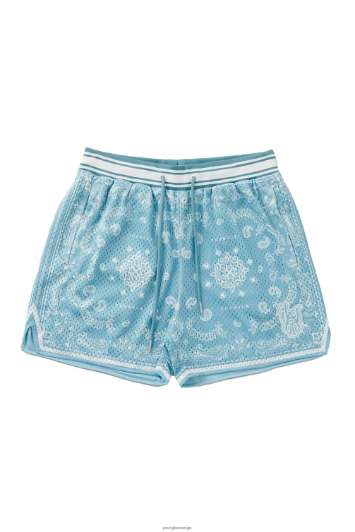 YoungLA män 132 ökända bandanashorts ljusblå Kläder 62TXL488