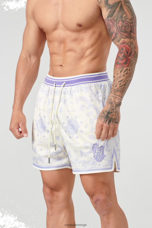 YoungLA män 132 ökända bandanashorts mjuk lila Kläder 62TXL490