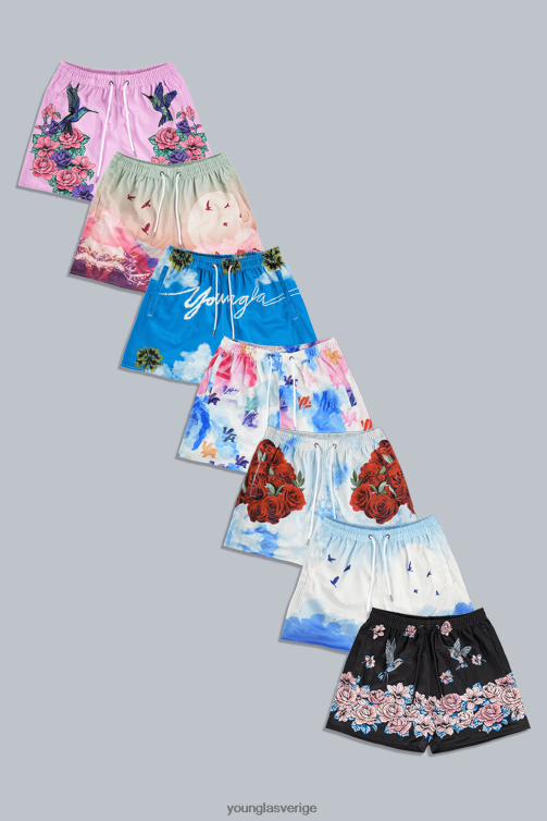 YoungLA män 141 blockfestshortsen rosa boquet Kläder 62TXL612