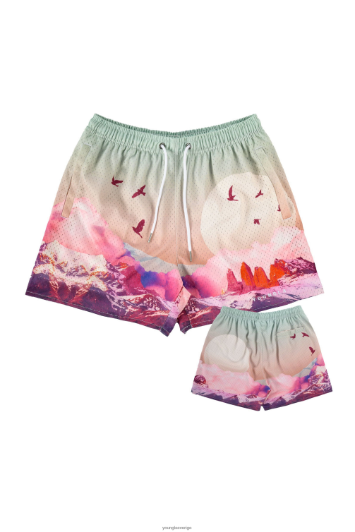 YoungLA män 141 blockfestshortsen sedona soluppgång Kläder 62TXL607