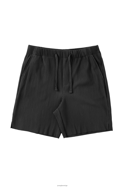YoungLA män 148 veckade festivalshorts svart Kläder 62TXL526