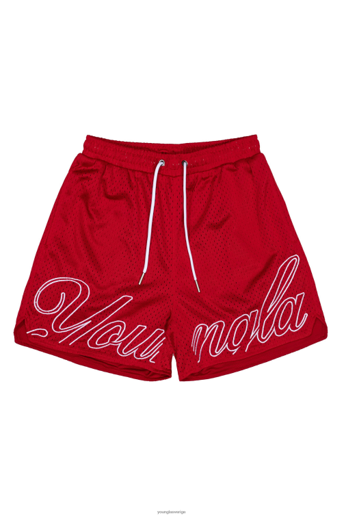 YoungLA män 155 mästerskapshorts röd Kläder 62TXL474