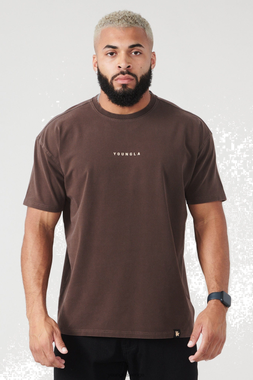 YoungLA män 401 essential jacked t-shirts sommar 23' chokladtvätt Kläder 62TXL202