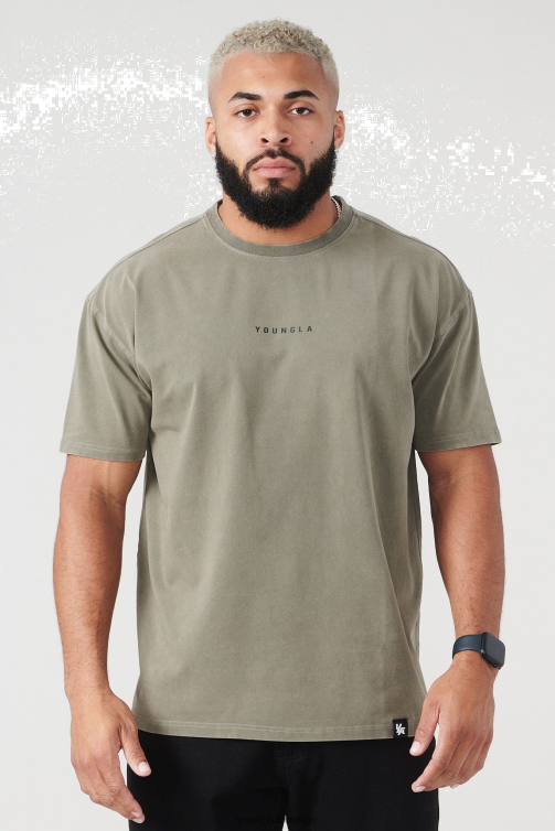 YoungLA män 401 essential jacked t-shirts sommar 23' torvtvätt Kläder 62TXL206