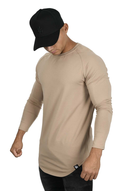 YoungLA män 410 perfekta raglan långärmade skjortor beige Kläder 62TXL448