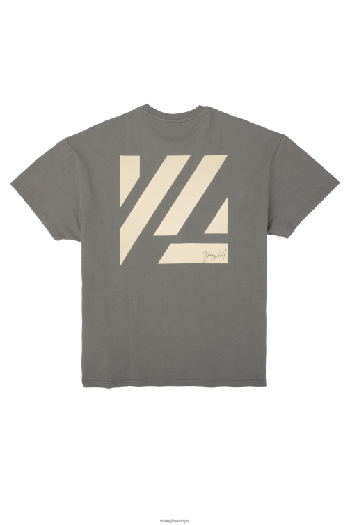 YoungLA män 413 överdimensionerade blockskjortor Kolgrå Kläder 62TXL260