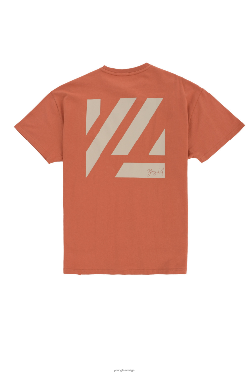 YoungLA män 413 överdimensionerade blockskjortor solnedgång orange Kläder 62TXL263