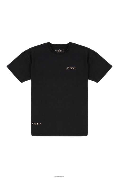 YoungLA män 414 signatur t-shirts svart tvätt Kläder 62TXL288