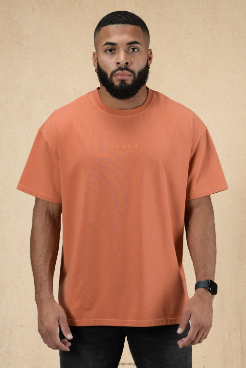 YoungLA män 420 essential oversized t-shirt orange tvätt Kläder 62TXL164