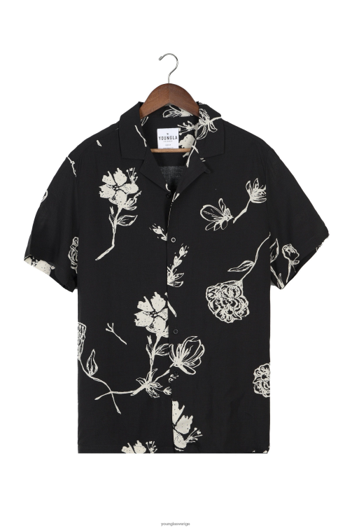 YoungLA män 445 cabo vibez skjortor tryckta midnattsblomning Kläder 62TXL316