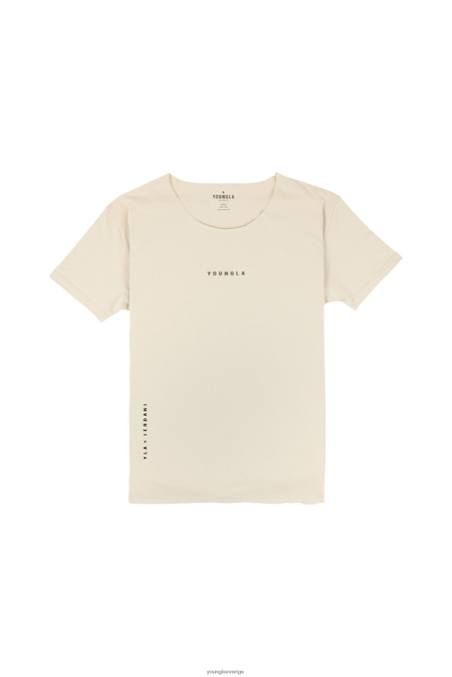 YoungLA män 447 råskuren t-shirt med bred hals solbränna Kläder 62TXL232