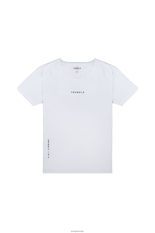YoungLA män 447 råskuren t-shirt med bred hals vit Kläder 62TXL235