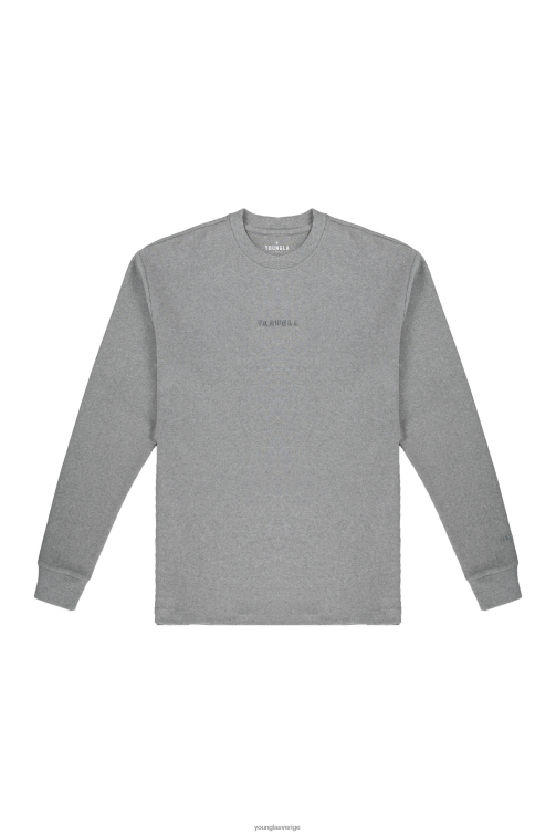 YoungLA män 450 molnskum långa ärmar grå ljung Kläder 62TXL415