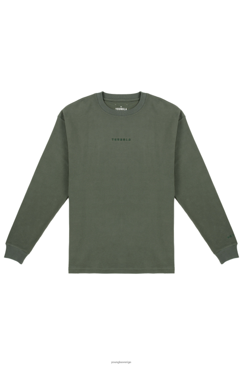 YoungLA män 450 molnskum långa ärmar skog grön Kläder 62TXL412