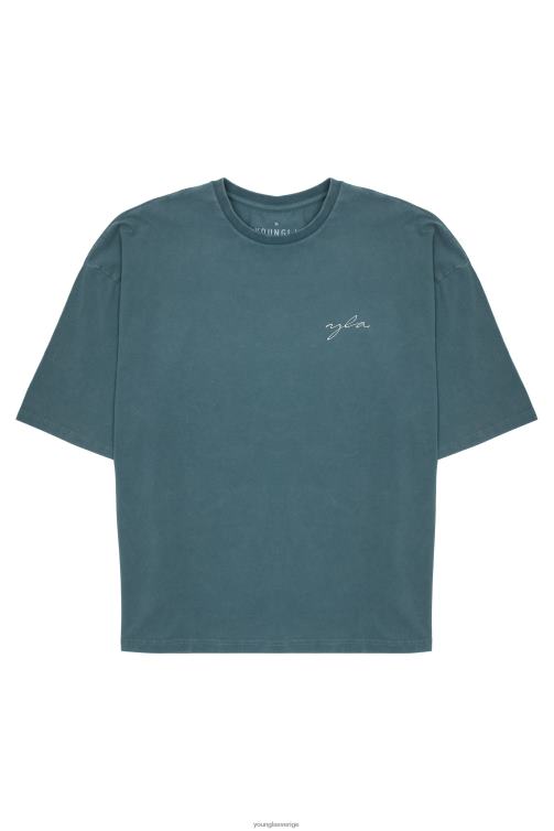 YoungLA män 464 skyline superstora t-shirts plommon perfekt tvätt Kläder 62TXL277