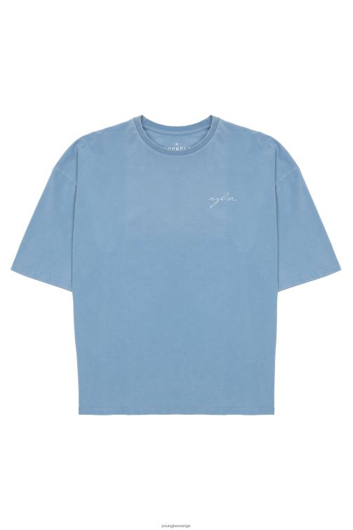 YoungLA män 464 skyline superstora t-shirts plommon perfekt tvätt Kläder 62TXL277