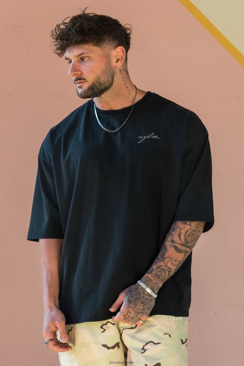 YoungLA män 464 skyline superstora t-shirts vit tvätt Kläder 62TXL281