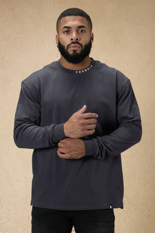 YoungLA män 810 varumärke långärmad kol Kläder 62TXL428