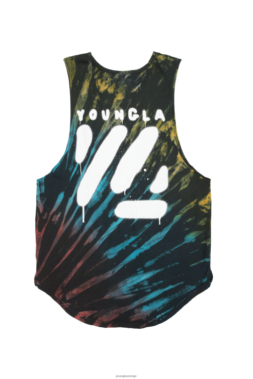 YoungLA män 321 tie dye block avskurna tankar karneval Kläder 62TXL14