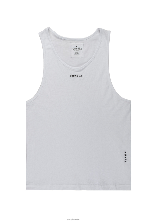 YoungLA män 325 marina slubtankar vit Kläder 62TXL97