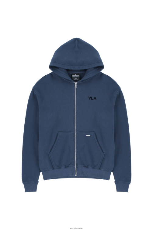YoungLA män 515 monarch luvtröja med dragkedja marin tvätt Kläder 62TXL792