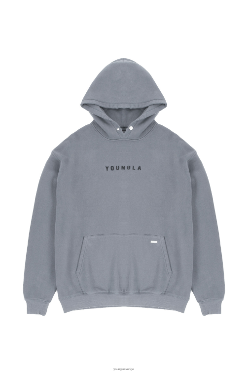 YoungLA män 535 monarch pullover hoodies grå tvätt Kläder 62TXL842