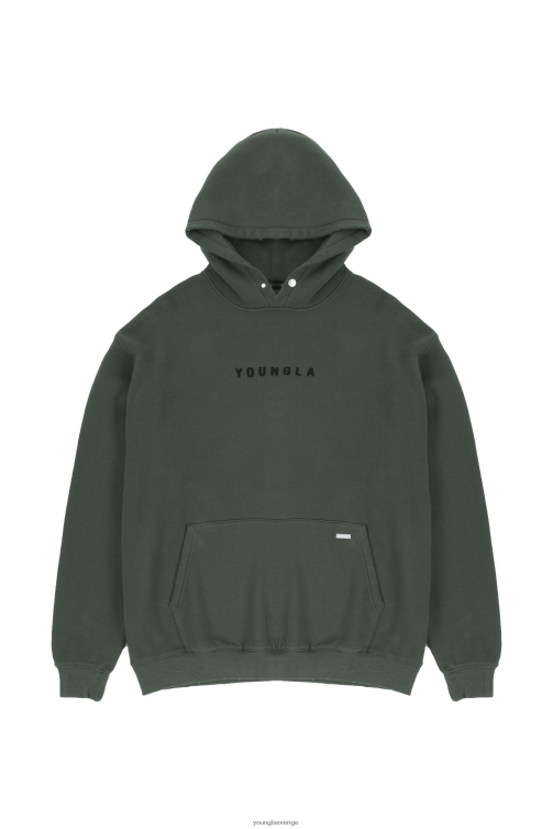 YoungLA män 535 monarch pullover hoodies skogsgröntvätt Kläder 62TXL840