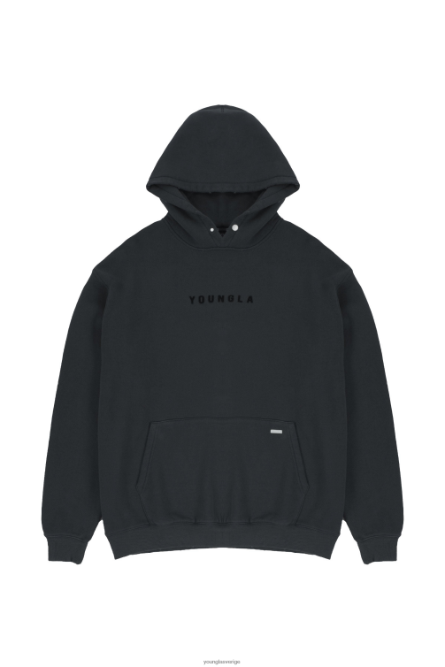 YoungLA män 535 monarch pullover hoodies svart tvätt Kläder 62TXL838
